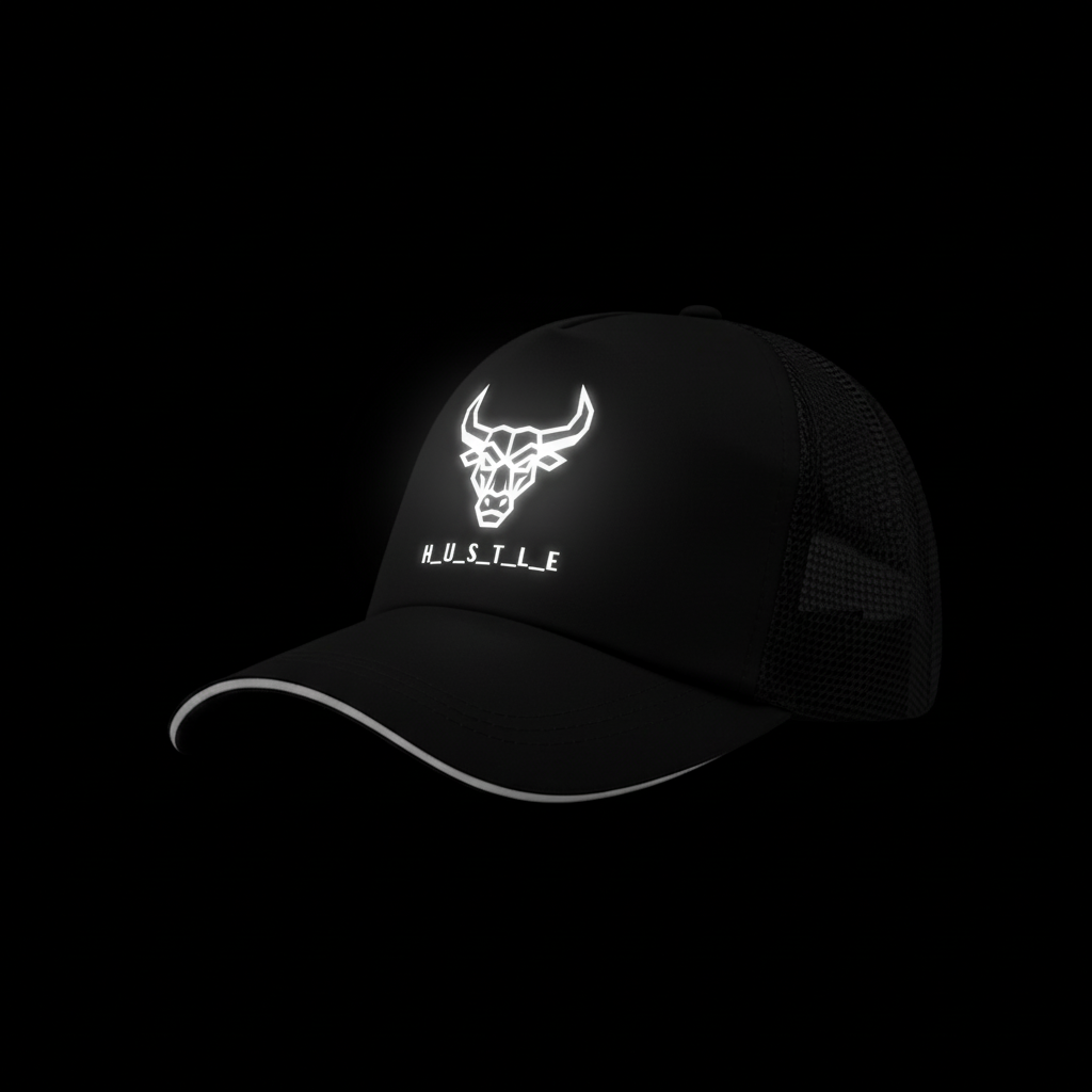 Hustle Lightweight Mesh Sports Cap - Reflective Bull Edition
